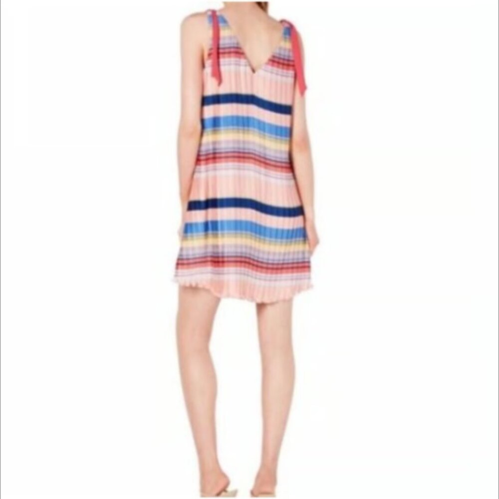 Anthropologie Foxiedox Striped‎ Crinkle Pleated Shift Dress XS NWT - Picture 3 of 7